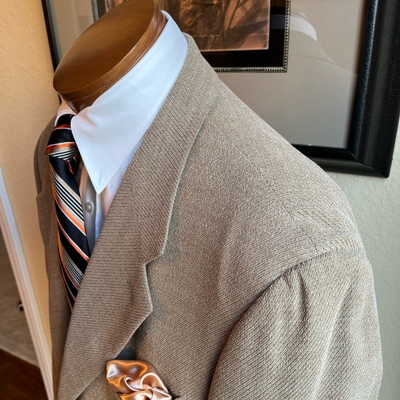 VIVA VINTAGE!  Vestimenta Wool Blend Tan Weave Jacket Size 42R - Picture 8 of 15